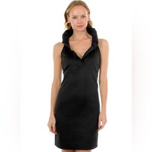 Gtetchen Scott Black Ruffle Trim Mini Dress